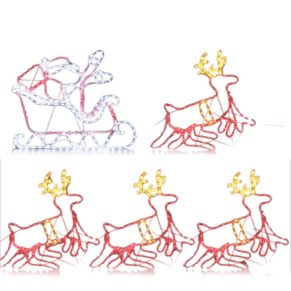 Christmas Motif Lights LED Rope Reindeer Waterproof Colourful Xmas - House Things Occasions > Christmas