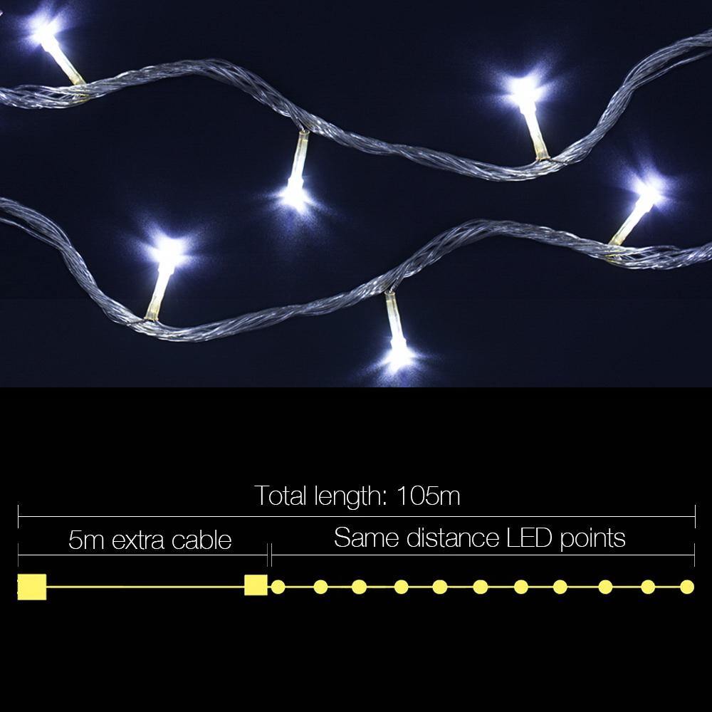 100M Christmas String Lights 500LED Party Wedding Outdoor Garden - House Things Occasions > Christmas