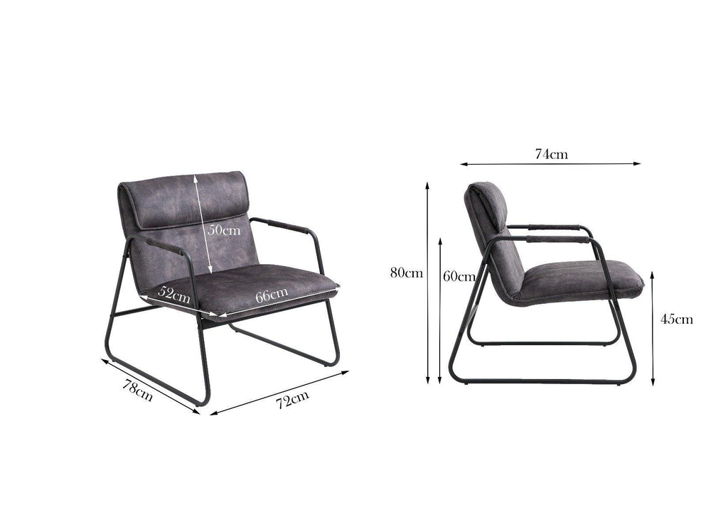 Armchair Lounge Chair with Sled Base - Housethings 