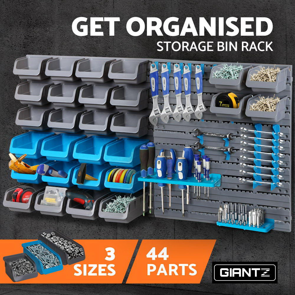 Giantz 44 Bin Wall Mounted Rack Storage Organiser - House Things Tools > Tools Storage
