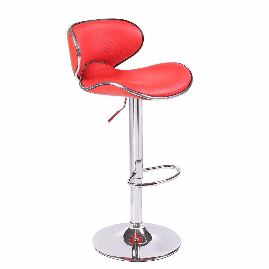 Coco Red Bar Stool Gas Lift Swivel Set of 2 - House Things Array