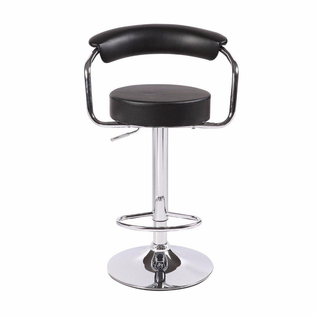 Savannah Black Leather Gas Lift Barstools - Set of 2 - House Things Furniture > Bar Stools & Chairs