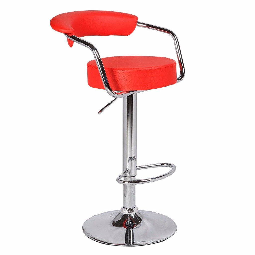 Jacque Red Swivel Gas Lift Barstool - Set of 2 - House Things Furniture > Bar Stools & Chairs