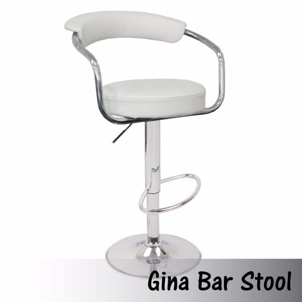 Virginia White Gas Lift Swivel Kitchen Stool - Set of 2 - House Things Furniture > Bar Stools & Chairs