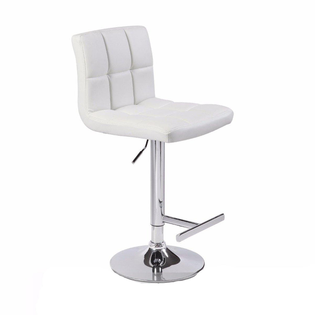 Toki Bar White PU Leather Gas lift Stool - Set of 2 - House Things Furniture > Bar Stools & Chairs