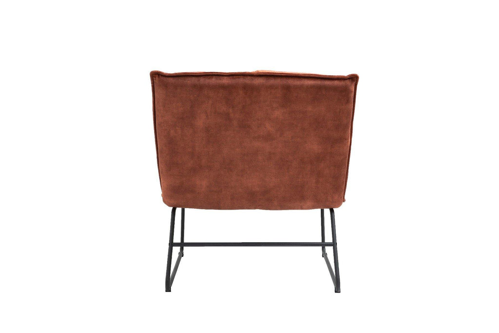 Accent Lounge Chair Sled Base Rust Brown - Housethings 