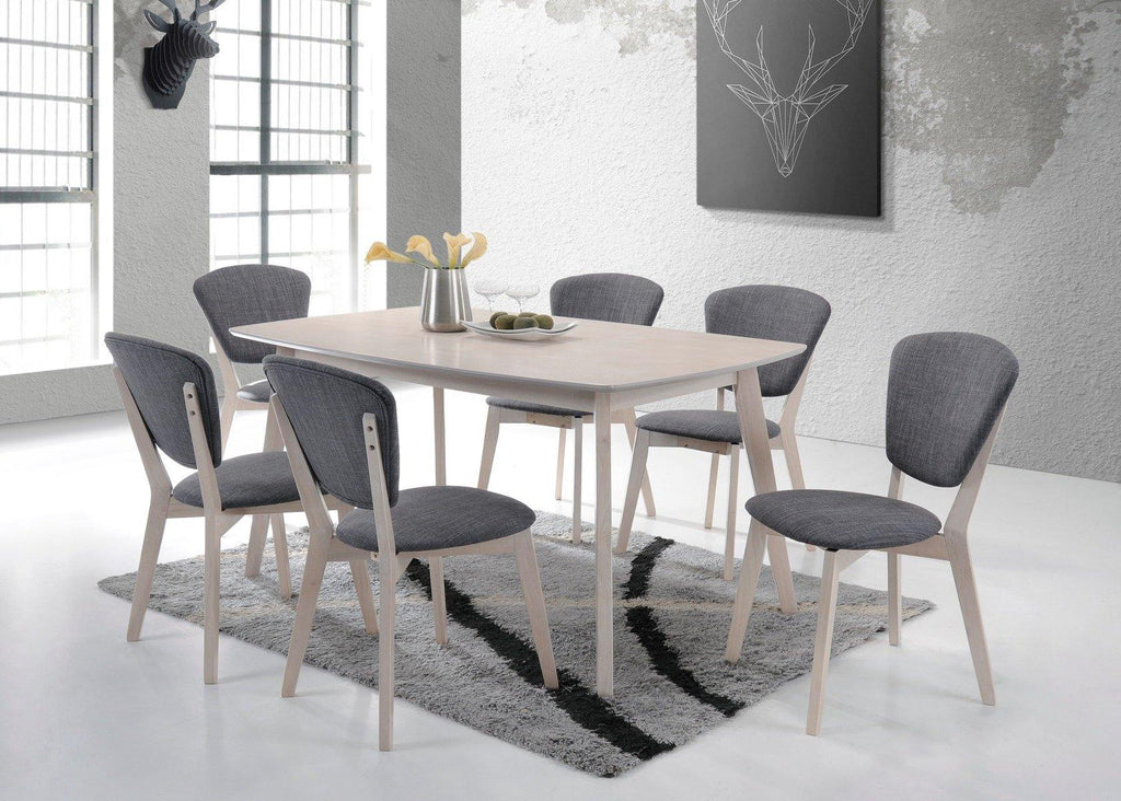 6 Seater Dining Table Solid hardwood White Wash - Housethings 