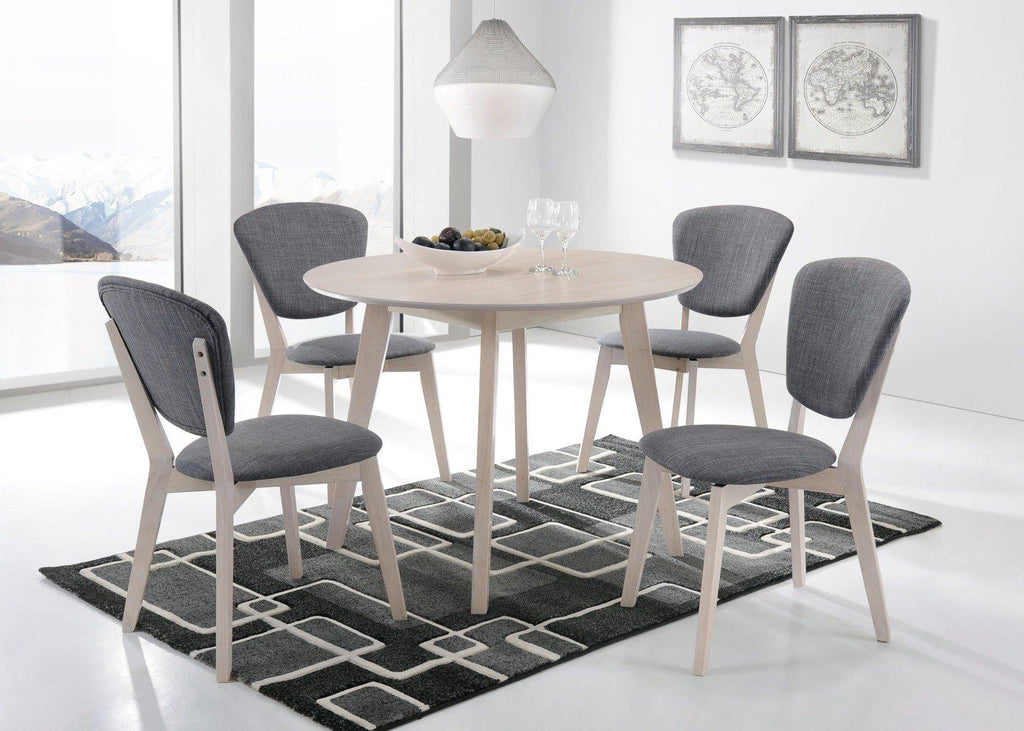 Sisco Round Dining Table Solid hardwood White Wash - Housethings 