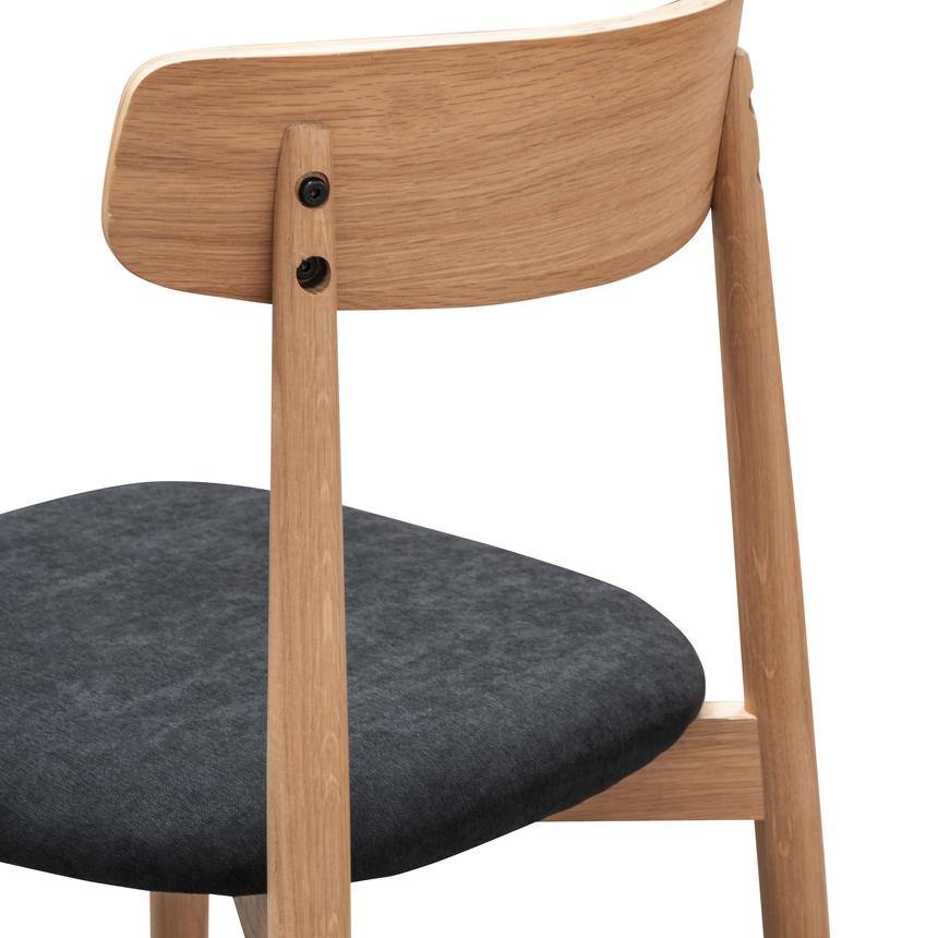 Stirling Black Fabric Dining Chair - Natural legs - Housethings 