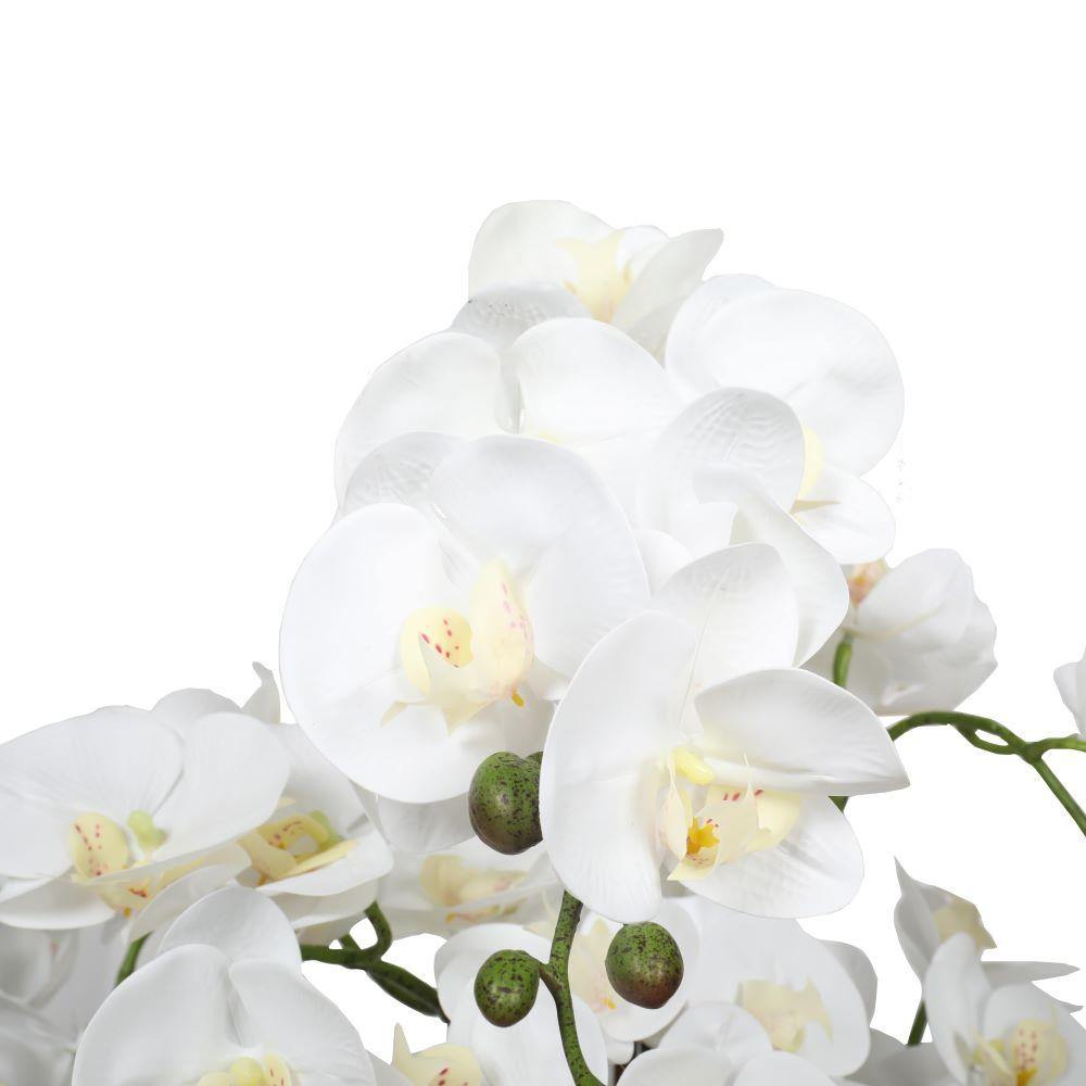 Large Multi-Stem White Potted Faux Orchid 65cm - House Things Home & Garden > Artificial Plants