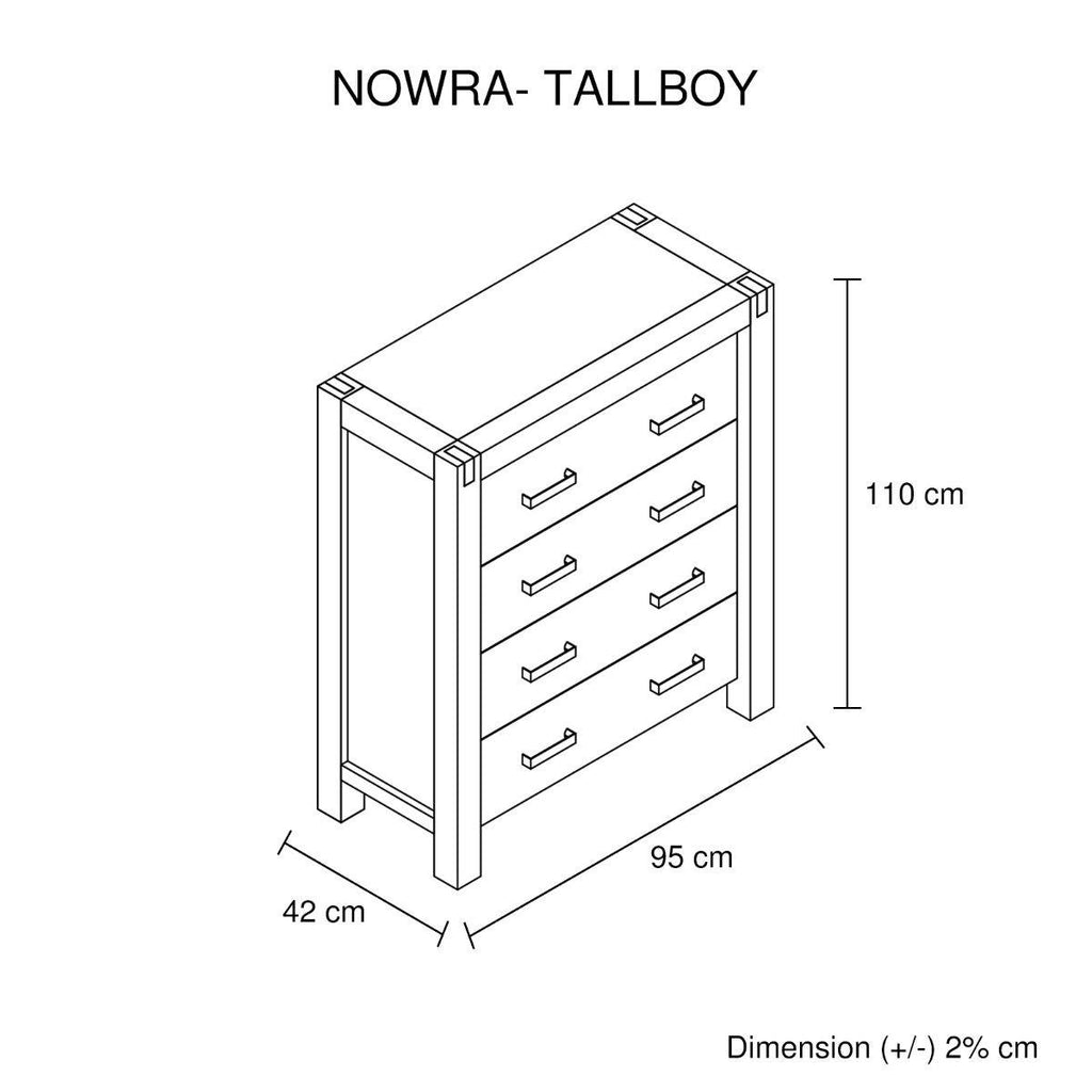 Nowa 4 Drawer Tallboy - House Things Furniture > Living Room