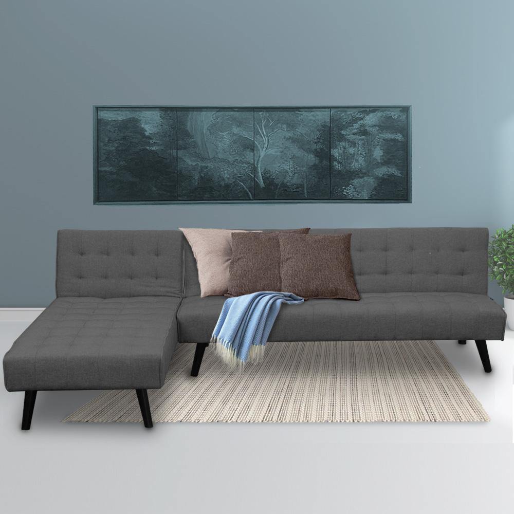 Robinson 3-Seater Corner Sofa Bed - Dark Grey - Housethings 