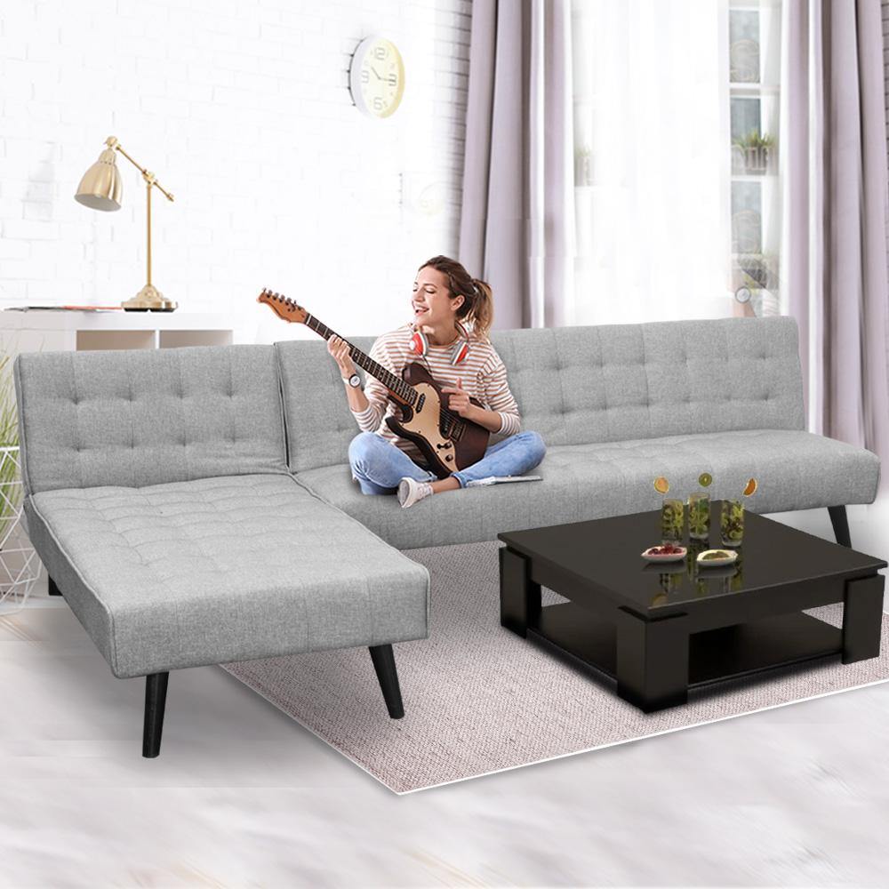Robinson 3-Seater Corner Sofa Bed - Light Grey - Housethings 
