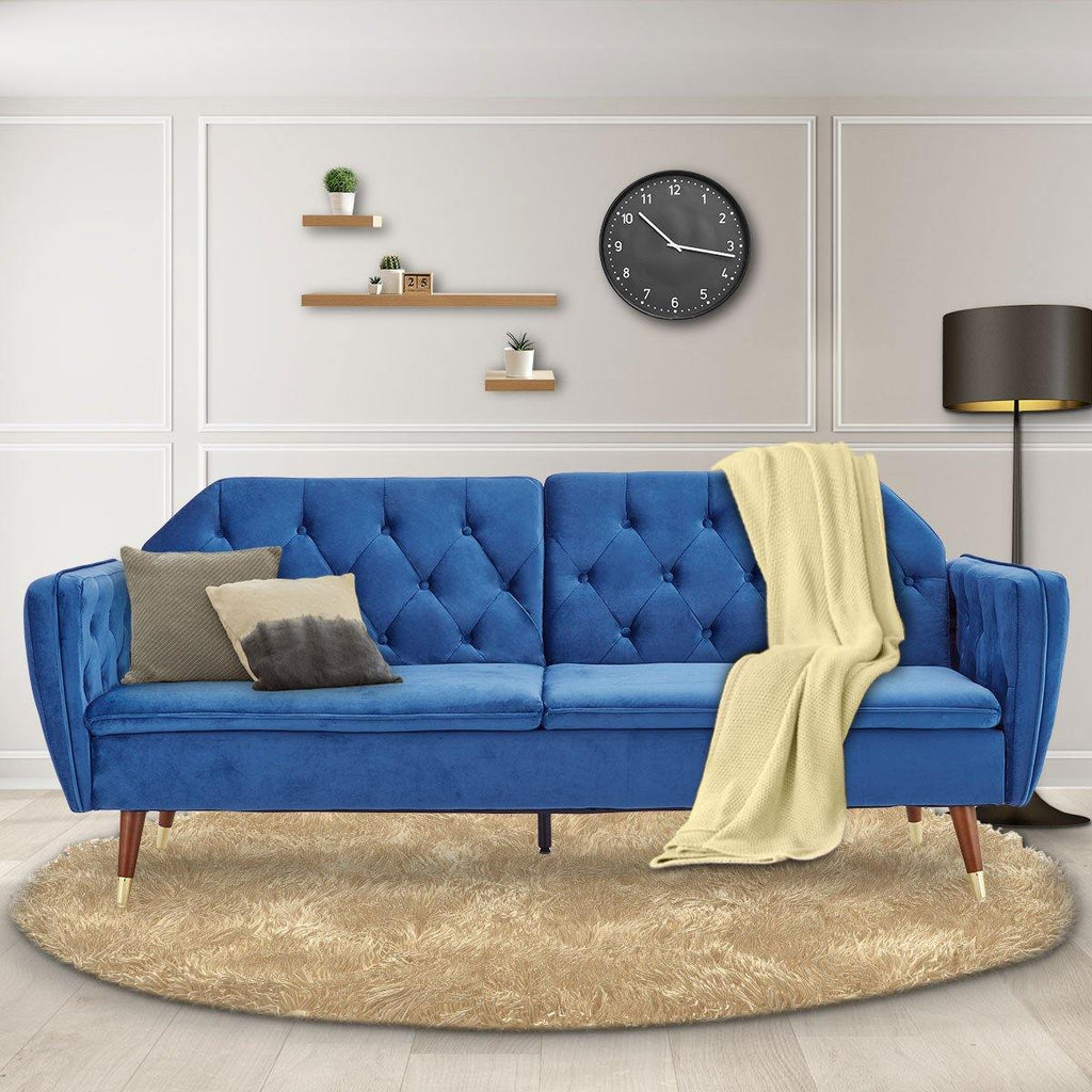 Marilyn Velvet Lounge Suite - Blue - Housethings 