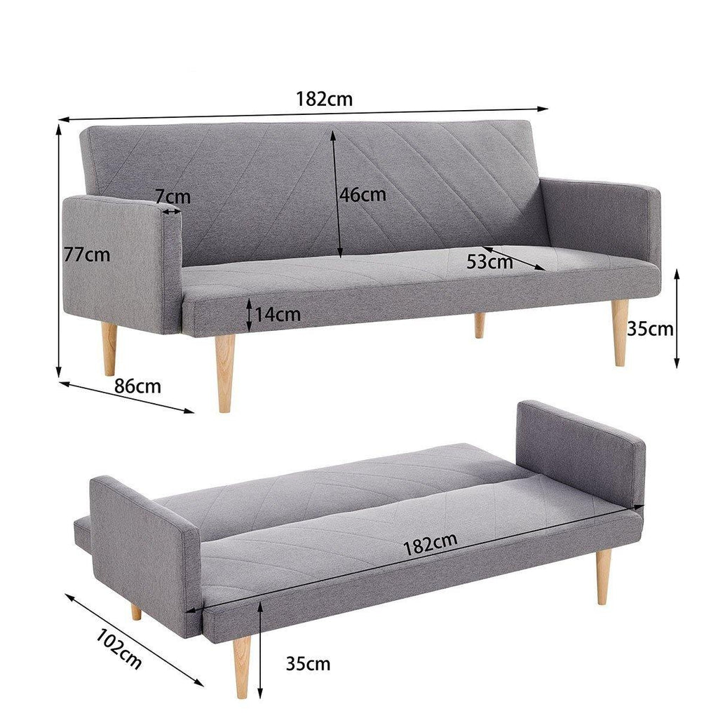 Forbes 3 Seater Modular Sofa Bed Light Grey - Housethings 