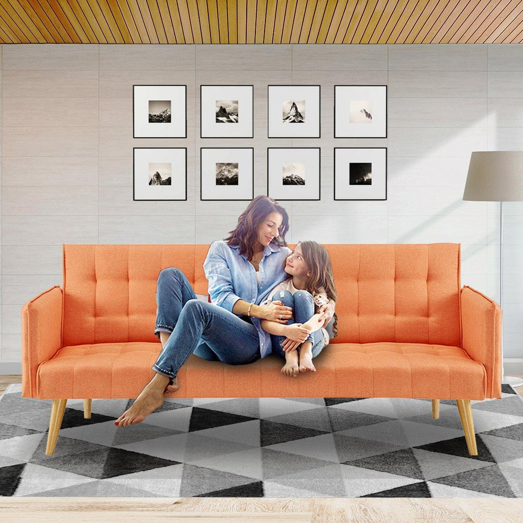 3 Seater Modular Sofa Bed Orange - Forrester - Housethings 