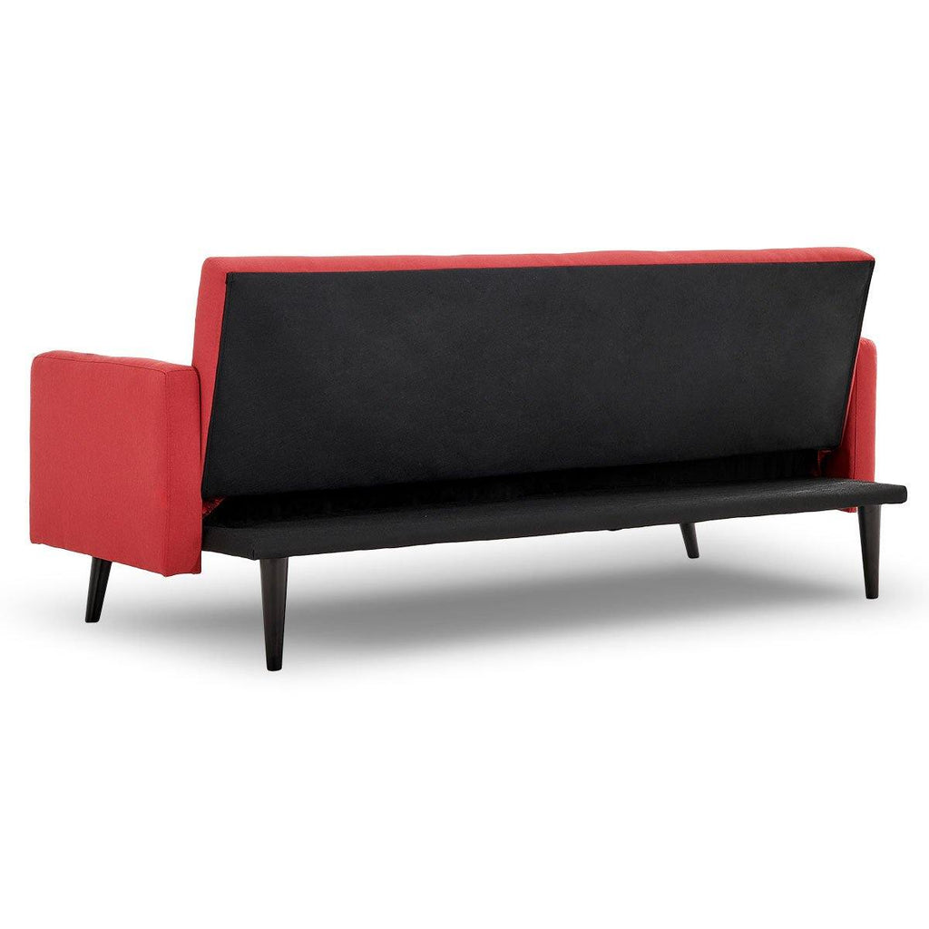 Edmond 3-Seater fold-down Sofa Bed - Red - Housethings 
