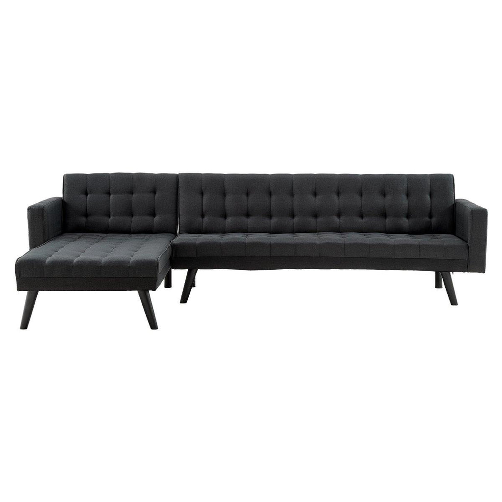 Black suede sofa