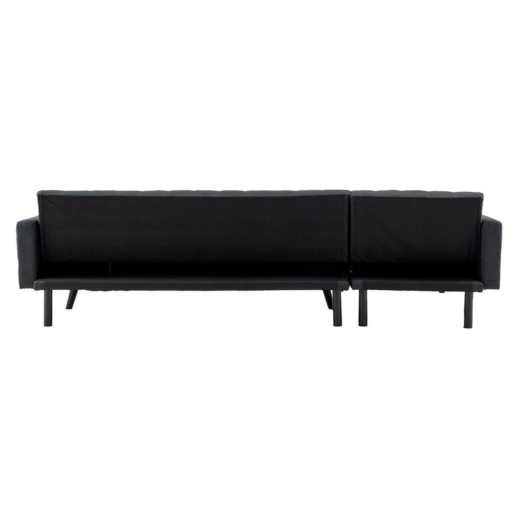 Fezick 3-Seater Sofa Bed Chaise Sofa Black - Housethings 