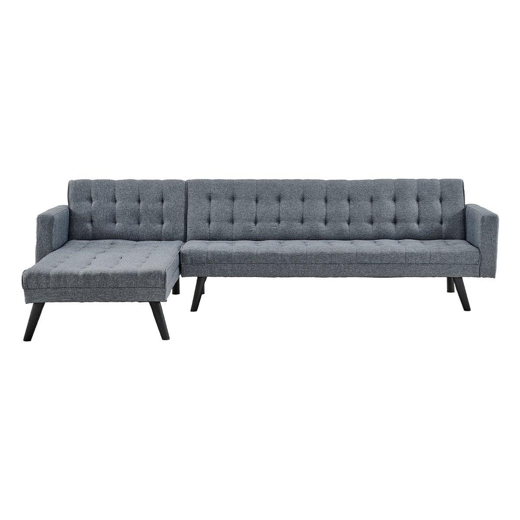 Fezick 3-Seater Sofa Bed Chaise Sofa Grey - Housethings 