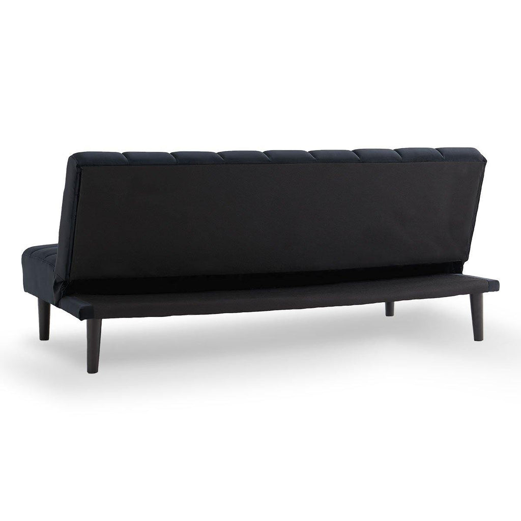Cushioned Black Suede Lounge Bed - Housethings 