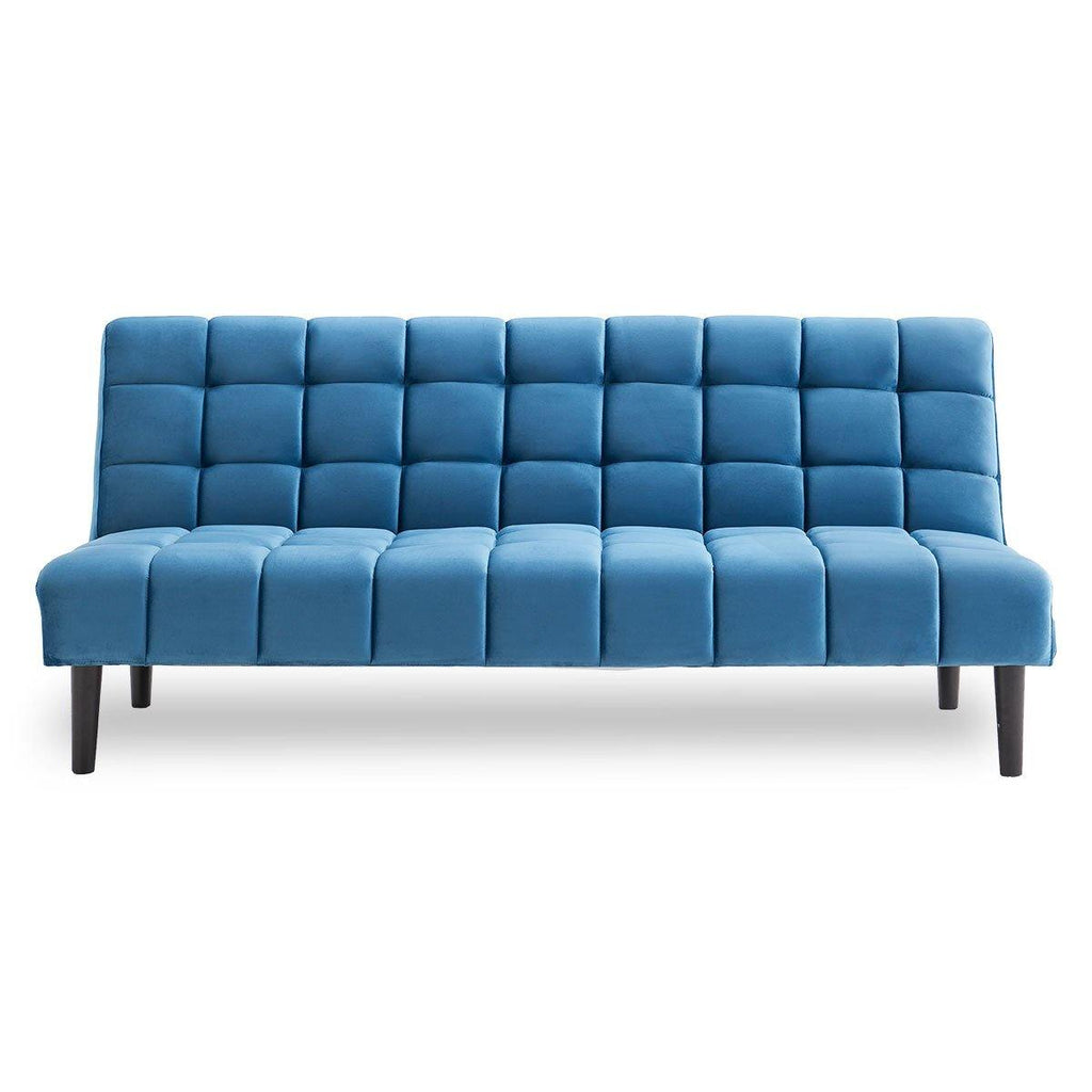 Cushioned Blue Suede Lounge Bed - Housethings 