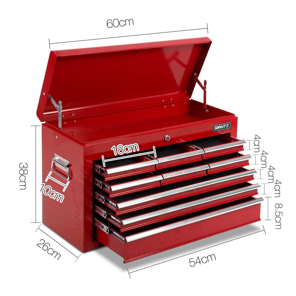 9 Drawer Mechanic Tool Box Storage - Red - House Things Tools > Tools Storage
